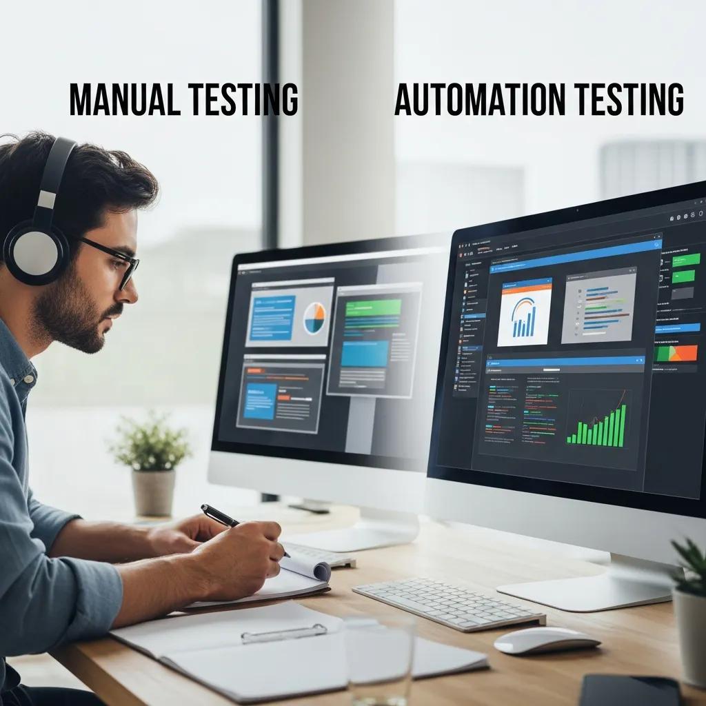 Visual representation of manual and automation testing in software development