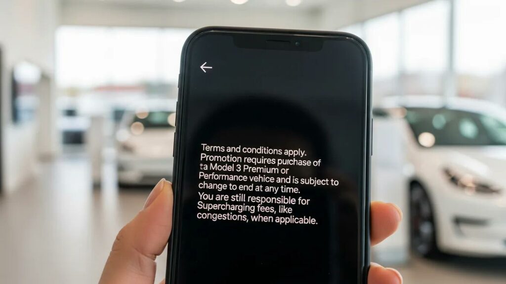 Terms and conditions apply. Promotion requires purchase of a Model 3 Premium or Performance vehicle and is subject to change or end at any time. You are still responsible for Supercharging-related fees, like congestion fees, when applicable.